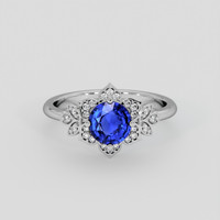 0.90 Ct. Blue Sapphire Ring, Silver 1