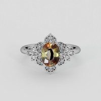 1.14 Ct. Bi Color Andalusite Ring, 10K White Gold 1