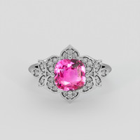 1.67 Ct. Purplish Pink Sapphire Ring, 10K White Gold 1