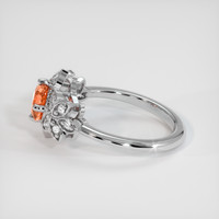 1.26 Ct. Orange Sapphire Ring, 10K White Gold 4