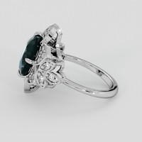 3.50 Ct. Bluish Green Sapphire Ring, 10K White Gold 4