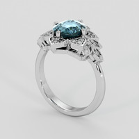 2.55 Ct. Greenish Blue Sapphire Ring, 10K White Gold 2