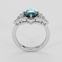 2.55 Ct. Greenish Blue Sapphire Ring, 10K White Gold 3