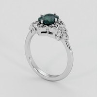 1.54 Ct. Bluish Green Sapphire Ring, 10K White Gold 2