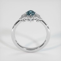 0.64 Ct. Greenish Blue Sapphire Ring, 10K White Gold 3