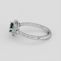 0.57 Ct. Greenish Blue Sapphire Ring, 10K White Gold 4