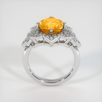 4.93 Ct. Orangish Yellow Sapphire Ring, 10K White Gold 3