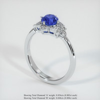 1.04 Ct. Blue Sapphire Ring, 14K White Gold 2