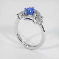 1.24 Ct. Blue Sapphire Ring, 14K White Gold 2