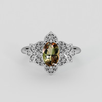 1.00 Ct. Brownish Green Andalusite Ring, 14K White Gold 1