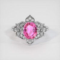 2.09 Ct. Pink Sapphire Ring, 14K White Gold 1