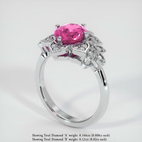 2.21 Ct. Pink Sapphire Ring, 14K White Gold 2