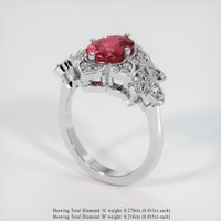 2.91 Ct. Reddish Pink Sapphire Ring, 14K White Gold 2