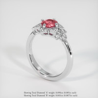 0.62 Ct. Padparadscha Sapphire Ring, 14K White Gold 2