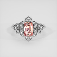 1.66 Ct. Padparadscha Sapphire Ring, 14K White Gold 1