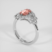 1.66 Ct. Padparadscha Sapphire Ring, 14K White Gold 2