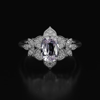 1.25 Ct. White Sapphire Ring, 14K White Gold 1