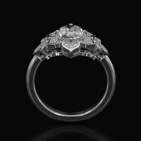 1.25 Ct. White Sapphire Ring, 14K White Gold 3