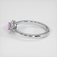 0.20 Ct. Purplish Pink Sapphire Ring, 14K White Gold 4