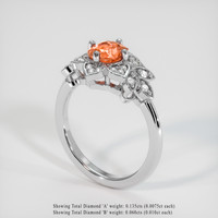 1.26 Ct. Orange Sapphire Ring, 14K White Gold 2