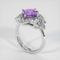 3.10 Ct. Purple Sapphire Ring, 14K White Gold 2