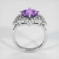 3.10 Ct. Purple Sapphire Ring, 14K White Gold 3