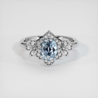 1.05 Ct. Blue Sapphire Ring, 14K White Gold 1