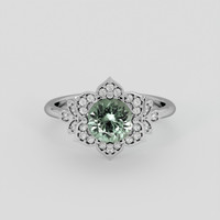 1.28 Ct. Green Sapphire Ring, 14K White Gold 1