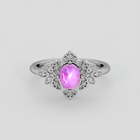 2.57 Ct. Pinkish Purple Sapphire Ring, 14K White Gold 1