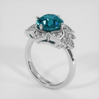 4.62 Ct. Greenish Blue Sapphire Ring, 14K White Gold 2