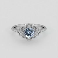 1.15 Ct. Blue Sapphire Ring, 14K White Gold 1