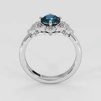 1.31 Ct. Greenish Blue Sapphire Ring, 14K White Gold 3