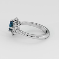 1.31 Ct. Greenish Blue Sapphire Ring, 14K White Gold 4