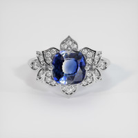 2.15 Ct. Bi Color Sapphire Ring, 14K White Gold 1