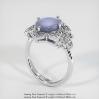 3.27 Ct. Bluish Purple Sapphire Ring, 14K White Gold 2