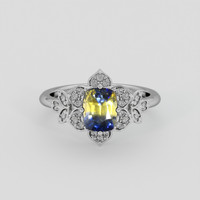 1.56 Ct. Bi Color / Parti Sapphire Ring, 14K White Gold 1