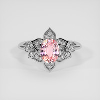 1.17 Ct. Padparadscha Sapphire Ring, 14K White Gold 1