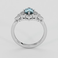 1.12 Ct. Greenish Blue Sapphire Ring, 14K White Gold 3