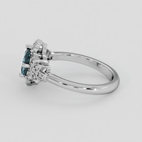 1.12 Ct. Greenish Blue Sapphire Ring, 14K White Gold 4