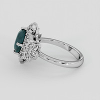 2.21 Ct. Bluish Green Sapphire Ring, 14K White Gold 4
