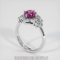 2.10 Ct. Pinkish Purple Sapphire Ring, 14K White Gold 2