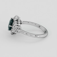 1.54 Ct. Bluish Green Sapphire Ring, 14K White Gold 4