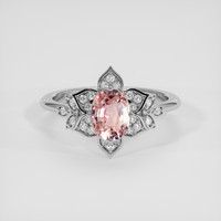 1.21 Ct. Padparadscha Sapphire Ring, 14K White Gold 1
