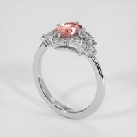1.21 Ct. Padparadscha Sapphire Ring, 14K White Gold 2