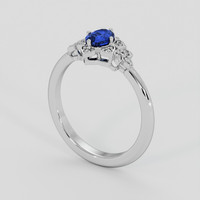 0.70 Ct. Blue Sapphire Ring, 14K White Gold 2
