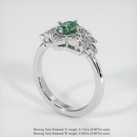 0.79 Ct. Green Sapphire Ring, 14K White Gold 2