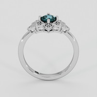 0.57 Ct. Greenish Blue Sapphire Ring, 14K White Gold 3