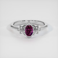 0.49 Ct. Purple Sapphire Ring, 14K White Gold 1