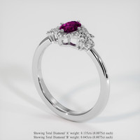 0.49 Ct. Purple Sapphire Ring, 14K White Gold 2