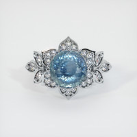 6.99 Ct. Greyish Blue Sapphire Ring, 14K White Gold 1
